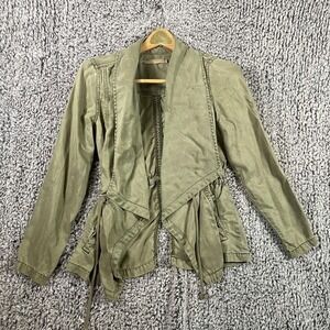 Max Jeans Jacket Medium Vetiver 100% Tencel Olive Green Waterfall Women's Medium